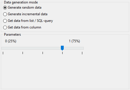 Bit field parameters - Mode - Random data