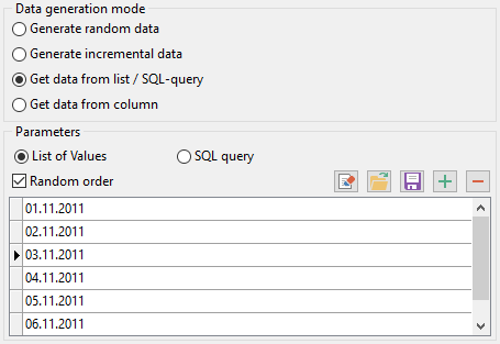 Date field parameters - Mode - List or query