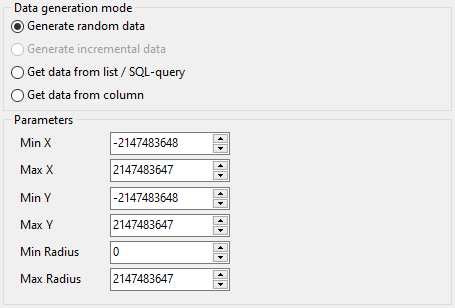 Geometric field parameters - Mode - Random data