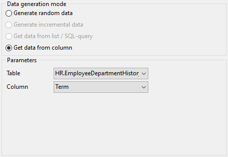 Interval field parameters - Mode - Field