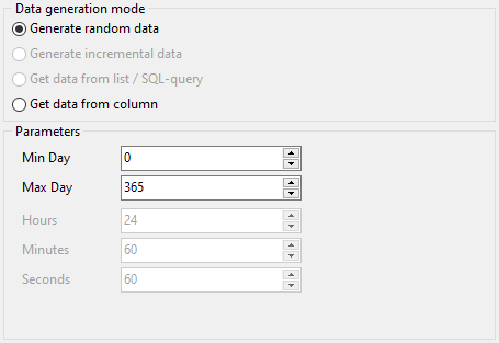 Interval field parameters - Mode - Random data