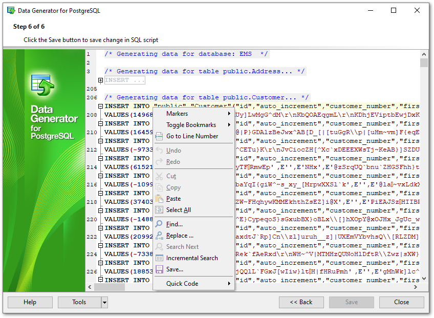 Step 6 - Editing generation script