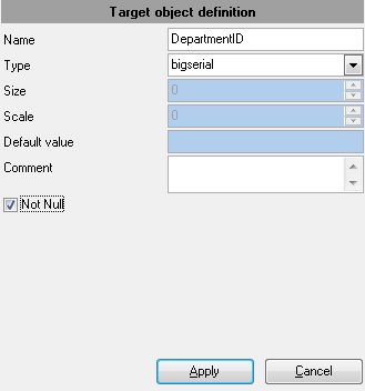 Step 5 - Editing target objects - Target field properties