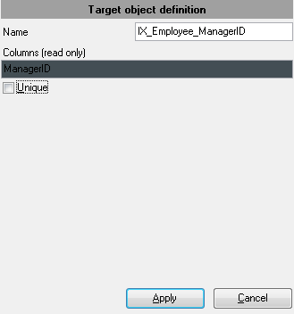 Step 5 - Editing target objects - Target index properties