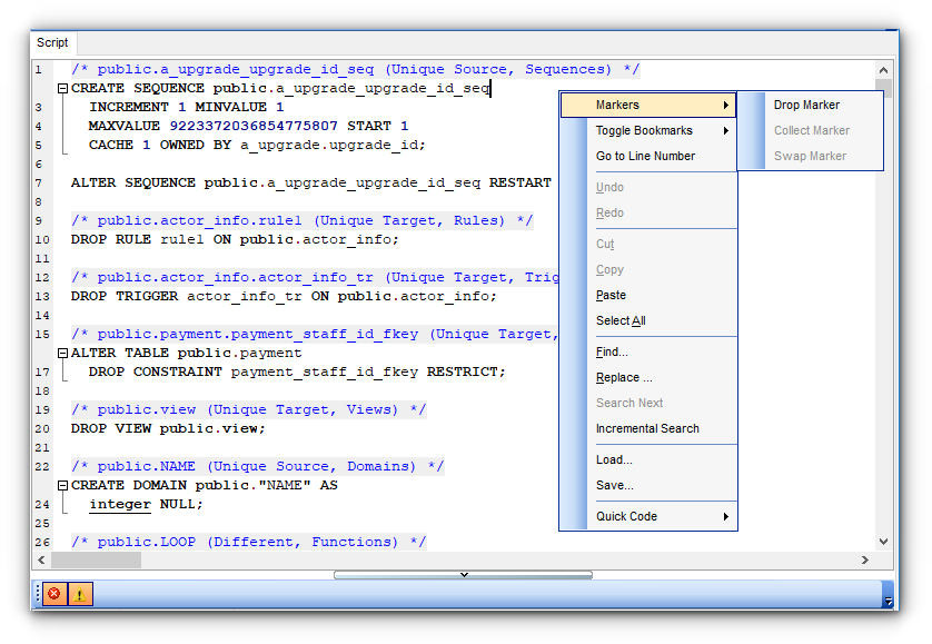 SQL Script Editor