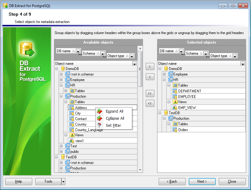 hs2109 - Step4 - Selecting objects for metadata extraction