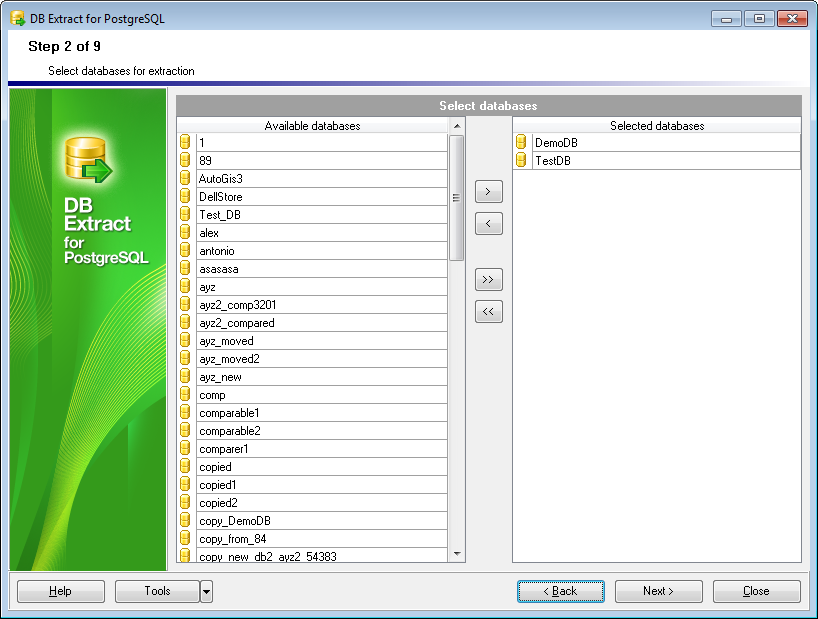 hs2105 - Step2 - Selecting databases