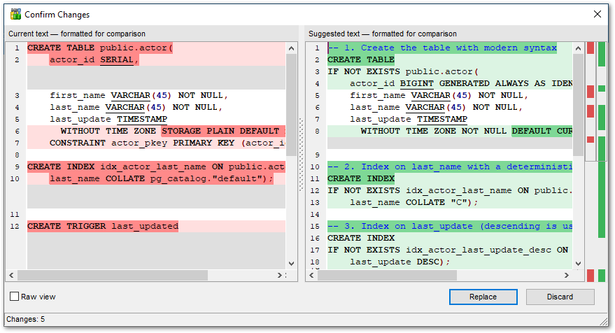 AI Assistant - Confirm Changes
