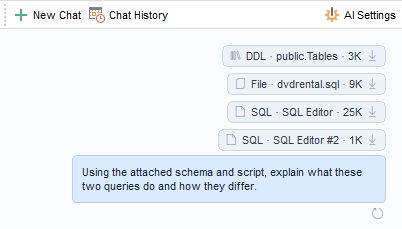 AI Assistant - Context - Attachments in chat