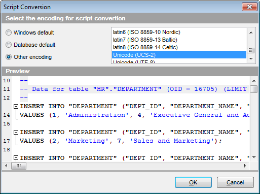 Appendix - Script conversion