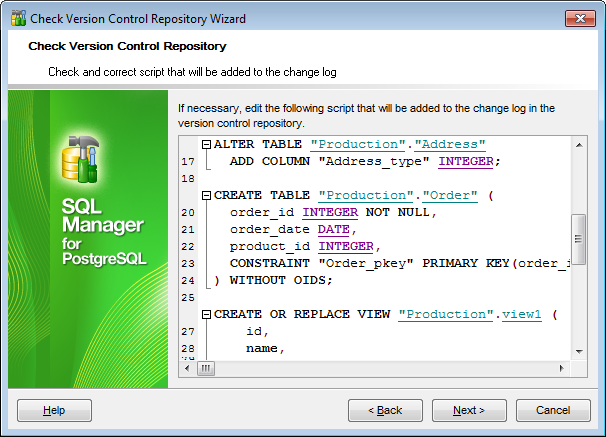 Check Repository - Check and correct script