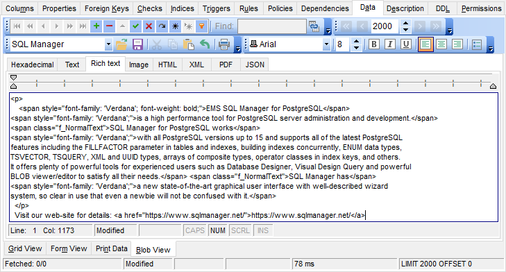 postgresql bytea to string