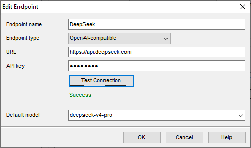 Environment Options - AI Assistant - Endpoints - Add Endpoint
