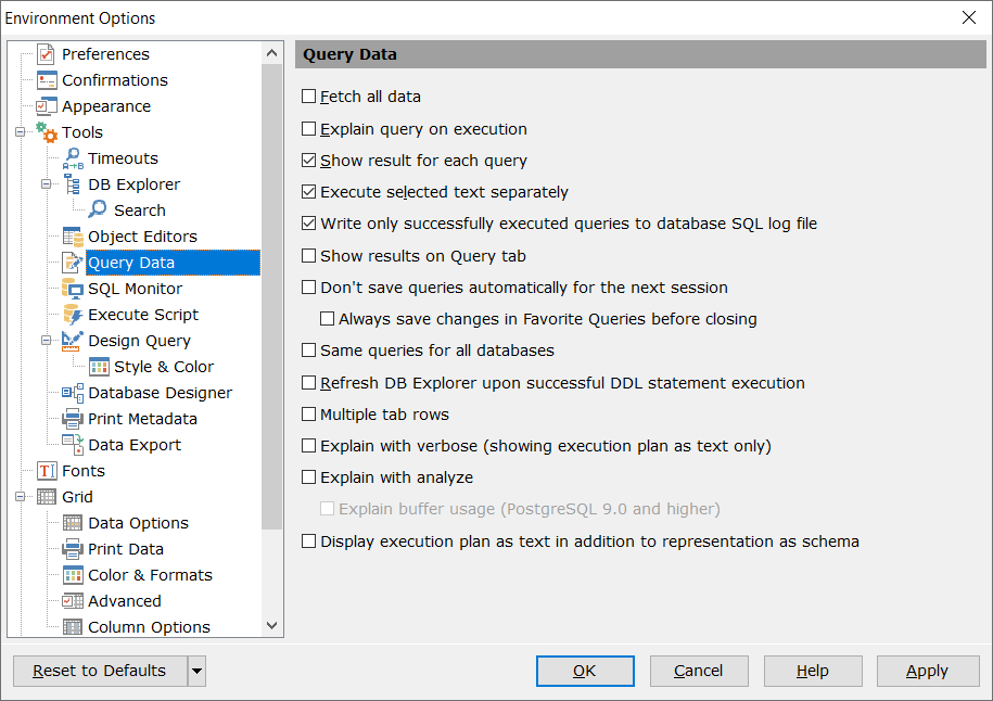 Environment Options - Tools - Query Builder - Style & Color