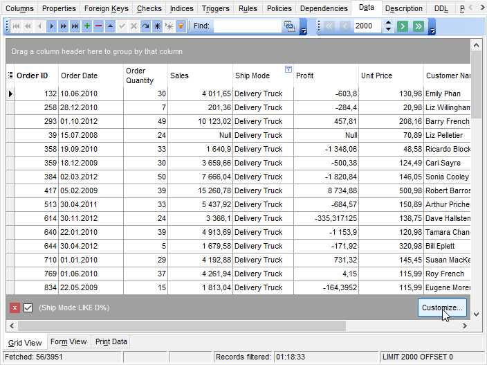 Filter Builder dialog - Invoking the Filter Builder dialog