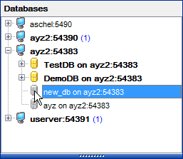 Getting started - Database navigation - Disconnected DB