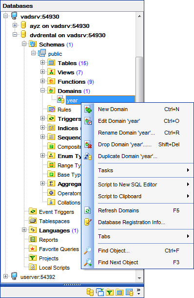 Getting started - Working with database objects