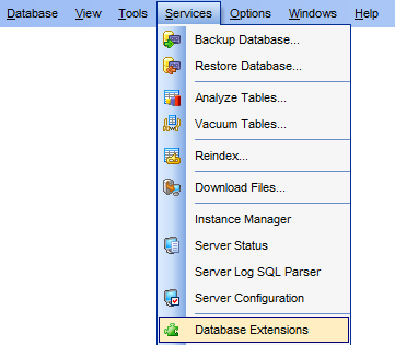 menuDatabaseExtensions