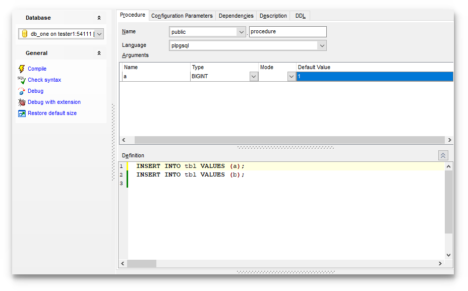 Procedure Editor - Editor