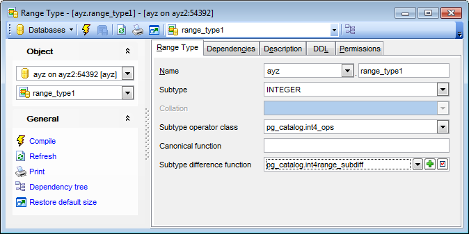 Range Type Editor - Editing range type