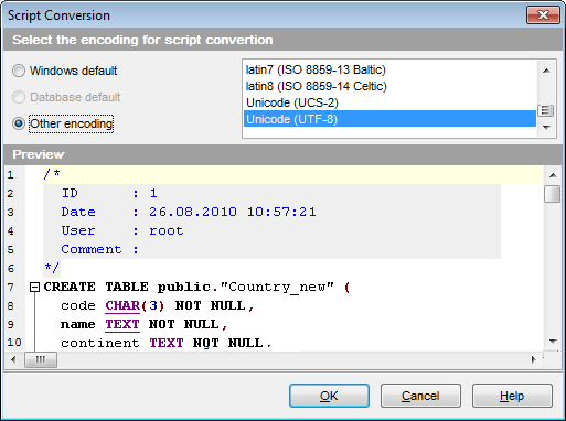 Release New Version - Specify script file to test - Script Conversion