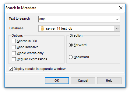 Search in Metadata - Setting search conditions