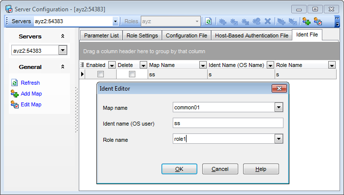 Server Configuration - Changing Ident File