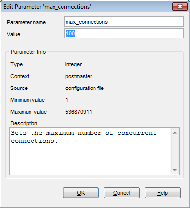 Server Configuration - Setting up Configuration Files - Edit parameter