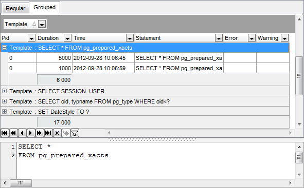 Server Log SQL Parser - Working with Server Log SQL Parser - Grouped