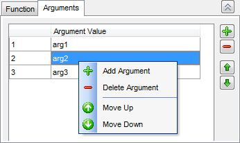 Trigger Editor - Editing trigger definition - Arguments