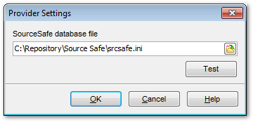 Provider settings - SourceSafe