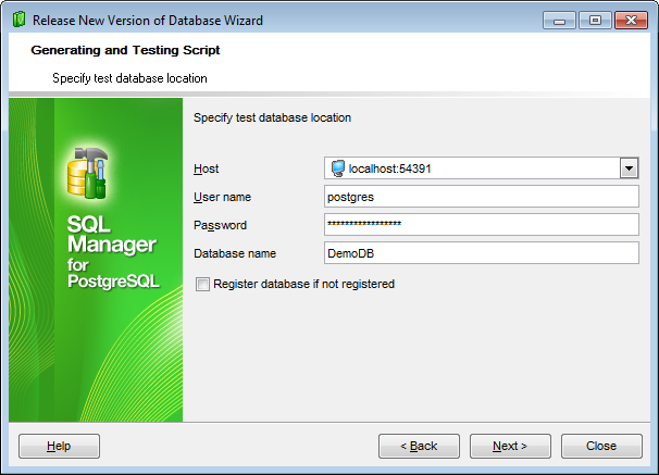 Release New Version - Perform test database creation