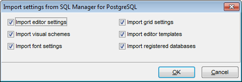 hs2500 - Import settings