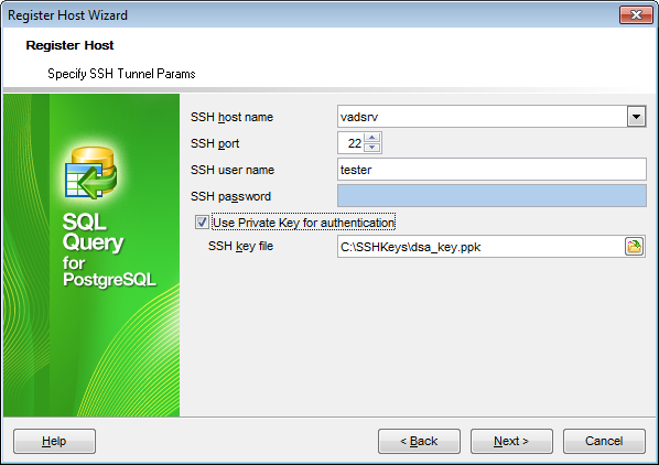 hs3212 - Specifying SSH Tunnel parameters