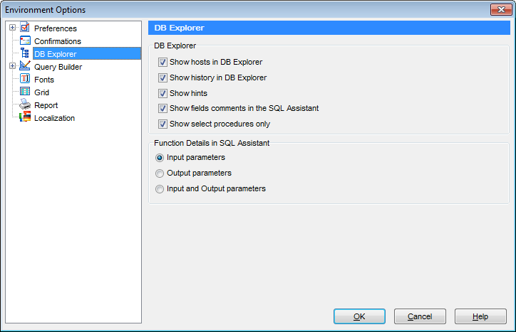 hs4113 - Environment Options - DB Explorer