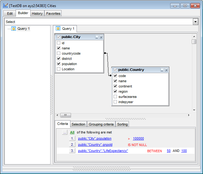 hs3321 - Working with Query Builder area