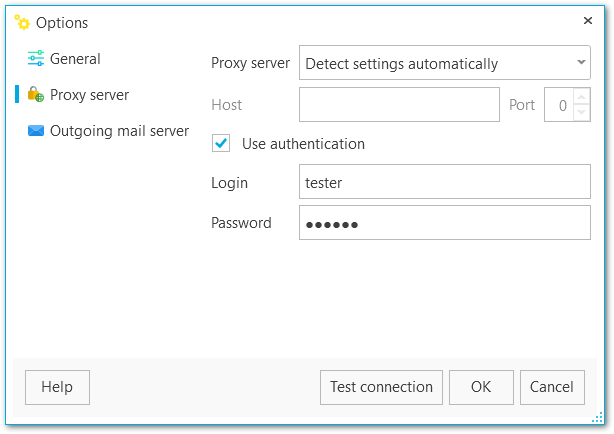 options-proxy settings