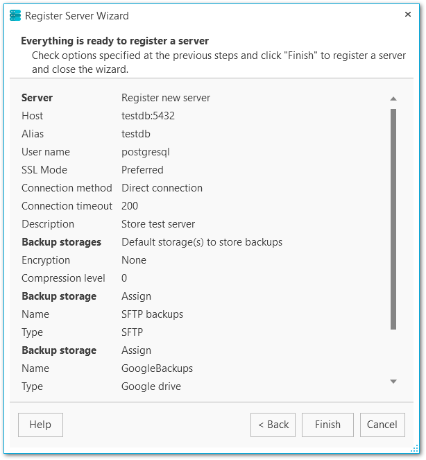 Register server - Performing operation