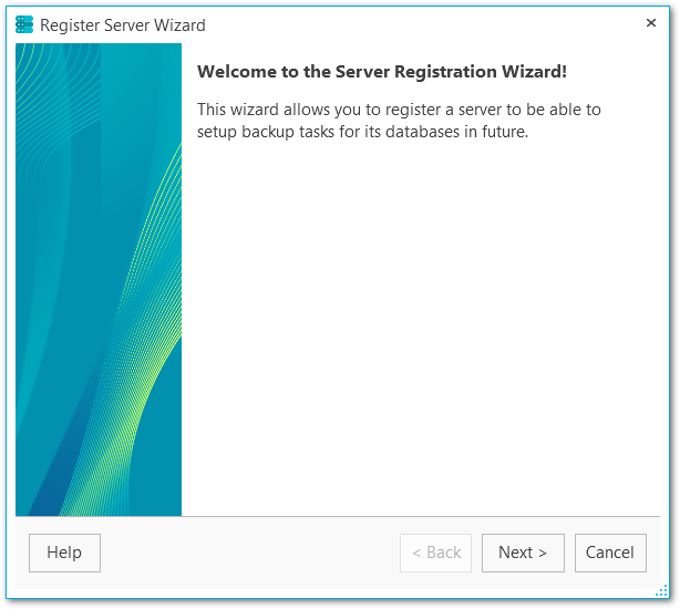 Register server - Welcome step1
