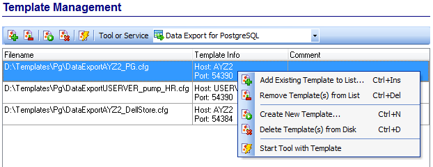 Template Management - Managing existing templates