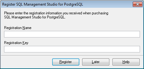 Welcome to SQL Studio - Register product