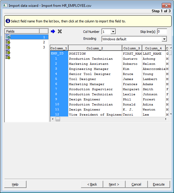 Advanced Data Import Wizard Guide - Setting Correspondence - CSV