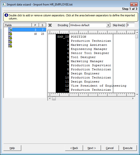 Advanced Data Import Wizard Guide - Setting Correspondence - TXT