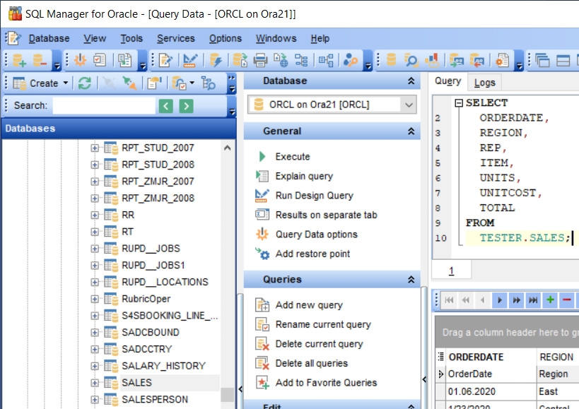 SQL Manager for Oracle