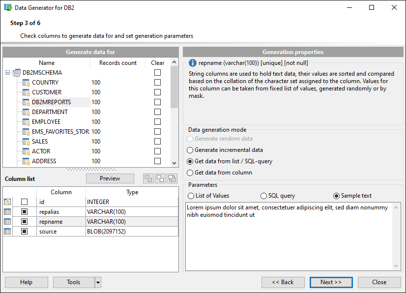EMS Data Generator for DB2