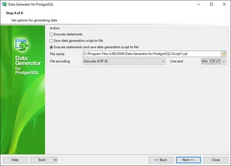 Setting generation options