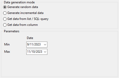 Date field parameters