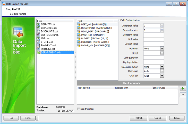 Data Import for DB2 | SQLManager