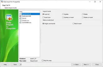 Specifying import mode