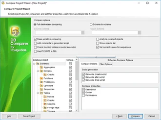 Setting comparison options